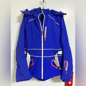 Sweaty Betty Royal Blue Ski Jacket with White/Orange Accents - like new XL